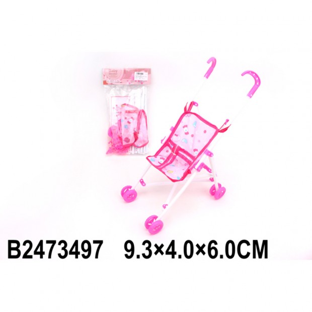 Коляска трость для куклы в пакете, нежно-розовая Коляска трость для куклы в пакете, нежно-розовая