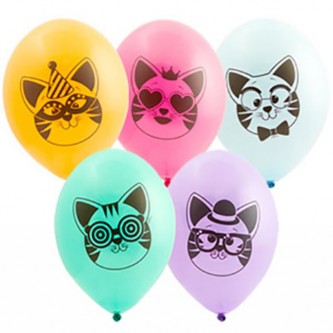 Набор шаров рис. Котики 36см 5шт в уп. 1111-0991 /цена за упак/ Набор шаров рис. Котики 36см 5шт в уп. 1111-0991 /цена за упак/