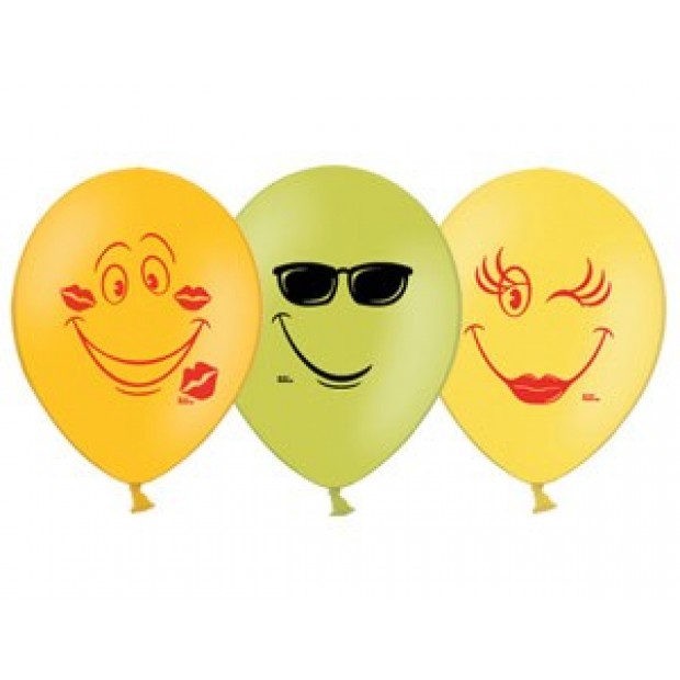 Набор шаров Улыбка 30 см 5шт/уп. 1111-0841 /цена за упак/ Набор шаров Улыбка 30 см 5шт/уп. 1111-0841 /цена за упак/