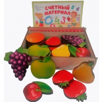 Деревянный Счетный материал в мешочке Фрукты-Ягоды 8781 Деревянный Счетный материал в мешочке Фрукты-Ягоды 8781