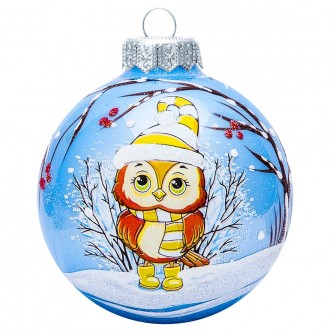 Шар 80мм Совенок с шарфиком КУ-80-234083 Шар 80мм Совенок с шарфиком КУ-80-234083