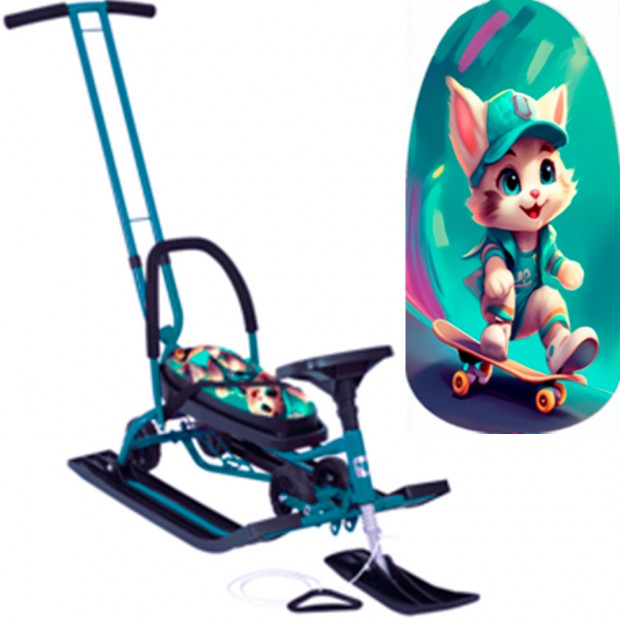 Снегокат 111 SNOWKAT Mobile Котик с Т-образным толкателем Снегокат 111 SNOWKAT Mobile Котик с Т-образным толкателем