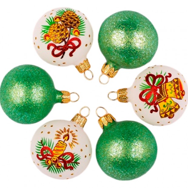 Ел.набор Рождественский мотив 6шт. С1679. Ел.набор Рождественский мотив 6шт. С1679.