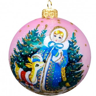 Шар 80мм Снегурочка зимняя КУ-80-214173 Шар 80мм Снегурочка зимняя КУ-80-214173