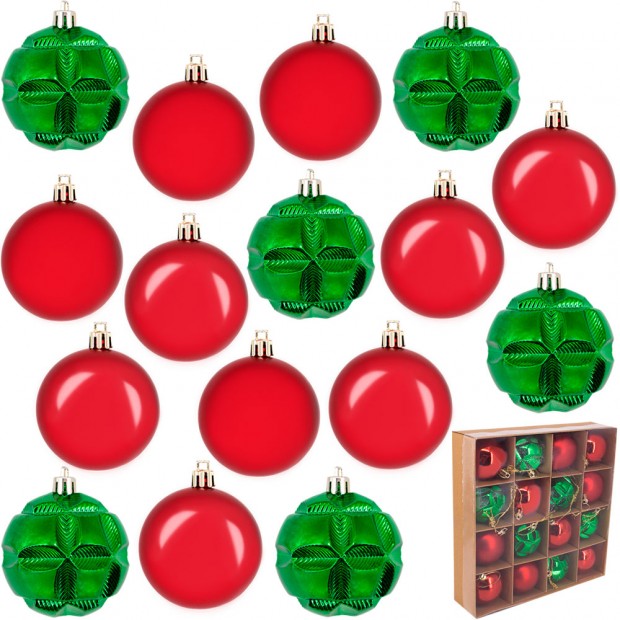 Ел.набор Шары красный, зеленый 6cm 16шт в кор. FG240517123M Ел.набор Шары красный, зеленый 6cm 16шт в кор. FG240517123M