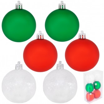 Ел.набор Шары белый, красный, зеленый 7см 6шт. в кор. FG240519080Q Ел.набор Шары белый, красный, зеленый 7см 6шт. в кор. FG240519080Q