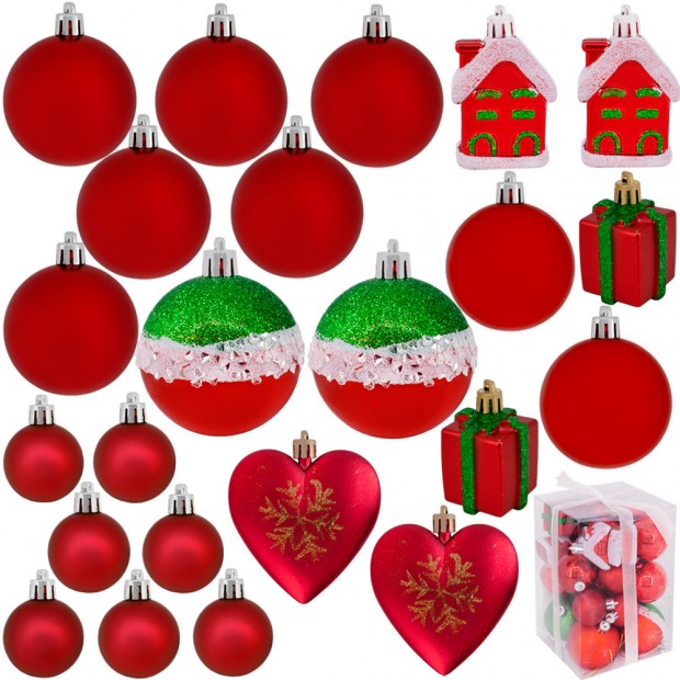 Ел.набор Шары красный 4-5-6 см 23шт. в кор. E-48606R Ел.набор Шары красный 4-5-6 см 23шт. в кор. E-48606R