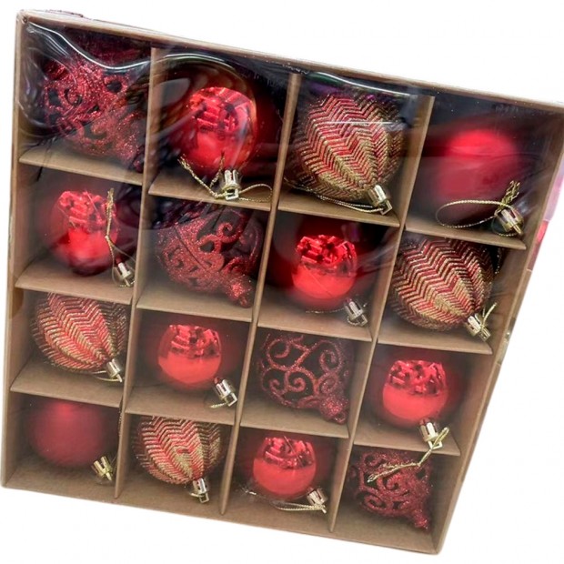 Елочный набор Шары красный 6см, 16шт FG240519135Q Елочный набор Шары красный 6см, 16шт FG240519135Q
