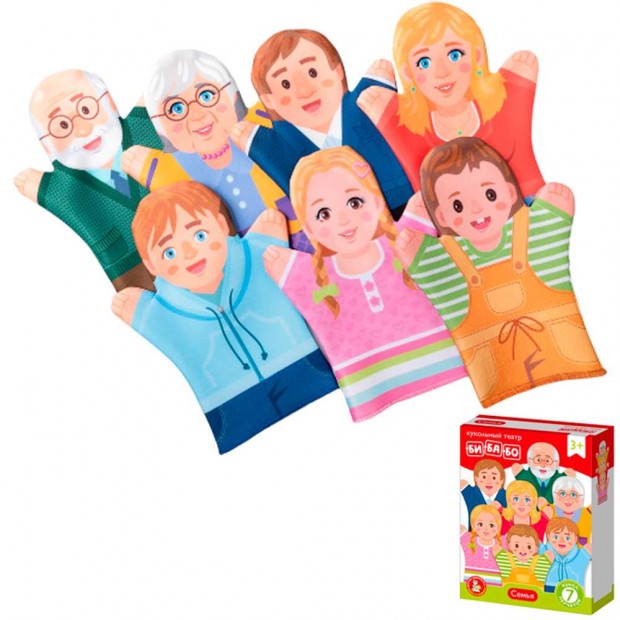 Кукольный театр Семья (7 кукол-перчаток) Кукольный театр Семья (7 кукол-перчаток)