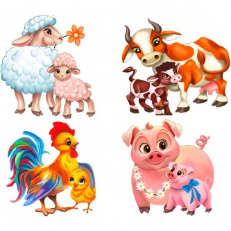 Деревянный Пазл 16 Ферма. 4 пазла по 4 детали. MPZCAN31-M Деревянный Пазл 16 Ферма. 4 пазла по 4 детали. MPZCAN31-M