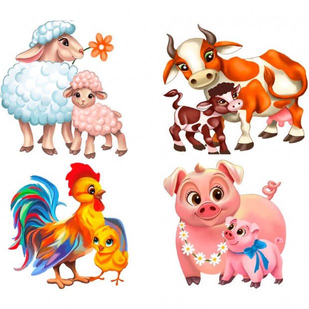 Деревянный Пазл 16 Ферма. 4 пазла по 4 детали. MPZCAN31-M Деревянный Пазл 16 Ферма. 4 пазла по 4 детали. MPZCAN31-M