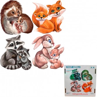 Деревянный Пазл 16 Лес. 4 пазла по 4 детали. MPZCAN29-M Деревянный Пазл 16 Лес. 4 пазла по 4 детали. MPZCAN29-M