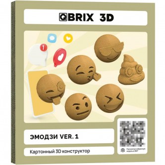 Конструктор Картонный 3D QBRIX Эмодзи Ver. 1 20078 Конструктор Картонный 3D QBRIX Эмодзи Ver. 1 20078