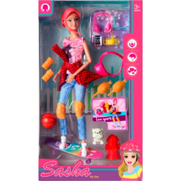 Кукла Скейтбордистка с аксессуарами в коробке Кукла Скейтбордистка с аксессуарами в коробке