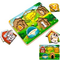 Деревянная Рамка вкладыш многоуровневая Лесные животные, кто где живет? ОА-00000472 