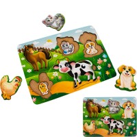 Деревянная Рамка вкладыш многоуровневая Мать и дитя Домашние животные ОА-00000471 