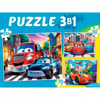 Пазл 3в1 КРУТЫЕ МАШИНКИ №8 50,70,100 П-8445 Пазл 3в1 КРУТЫЕ МАШИНКИ №8 50,70,100 П-8445