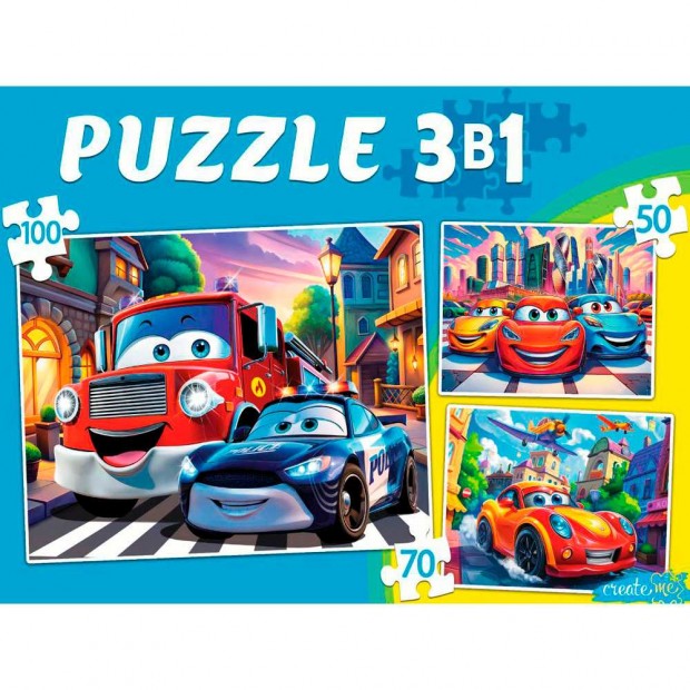 Пазл 3в1 КРУТЫЕ МАШИНКИ №8 50,70,100 П-8445 Пазл 3в1 КРУТЫЕ МАШИНКИ №8 50,70,100 П-8445