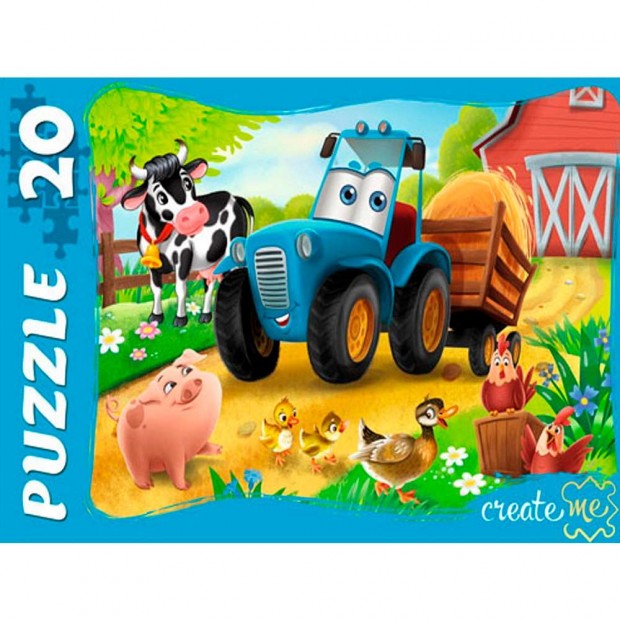 Пазл 20 Макси Веселый трактор №9 УК20-1975 Пазл 20 Макси Веселый трактор №9 УК20-1975