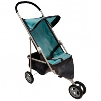Коляска для куклы прогулочная графит/ морская волна КР-210 Коляска для куклы прогулочная графит/ морская волна КР-210