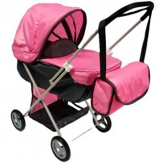 Коляска для куклы Классика-11 графит/розовая КР-615 Коляска для куклы Классика-11 графит/розовая КР-615