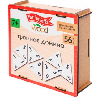 Деревянное Домино Тройное 56 фишек 05611 Деревянное Домино Тройное 56 фишек 05611