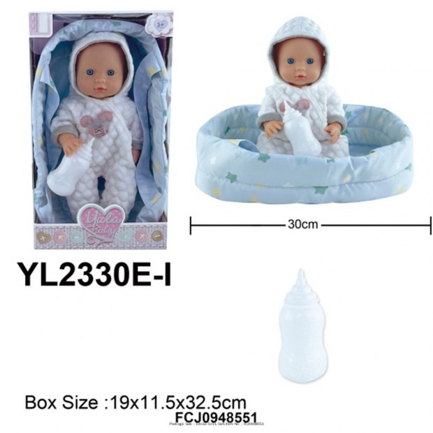 Пупс Yale Baby YL2330E-I 30 см. с переноской в кор.