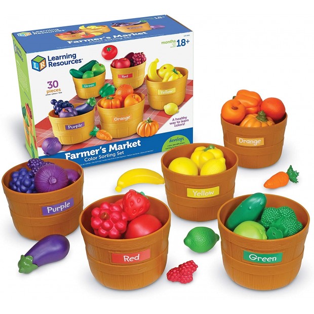 LER3060 Развивающая игрушка «Овощи и фрукты. Большая сортировка» (30 элементов)