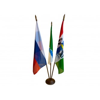 Напольный флагшток дерево, 3 штока с заглушкой