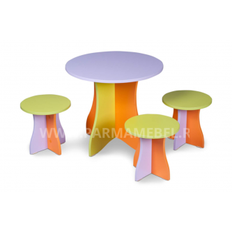 Обеденная группа, модель «ДАЧНЫЙ» (стол + 3 табурета)