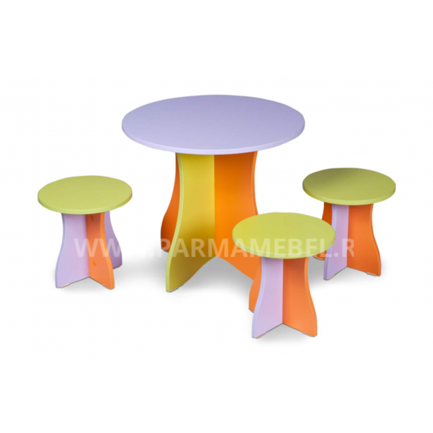 Обеденная группа, модель «ДАЧНЫЙ» (стол + 3 табурета)