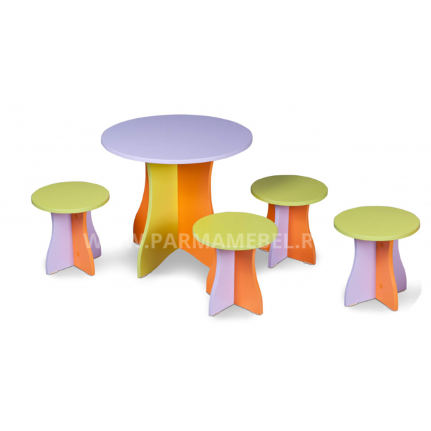 Обеденная группа, модель «ДАЧНЫЙ» (стол + 4 табурета)