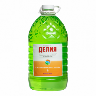 Жидкое мыло Делия (Санитека) с экстрактами череды и василька, ПЭТ 5 л Жидкое мыло Делия (Санитека) с экстрактами череды и василька, ПЭТ 5 л