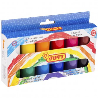 Гуашь JOVI, 12 цветов, 15мл, картон, европодвес