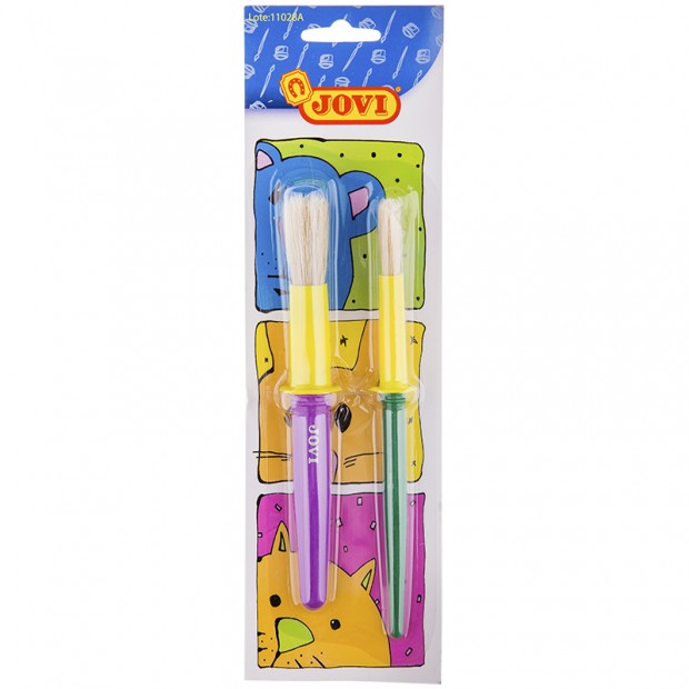 Набор кистей детских JOVI 2шт., щетина, европодвес