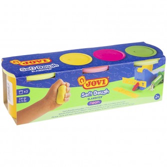 Тесто для лепки JOVI, 03 цвета*110г, неоновые цвета, картон