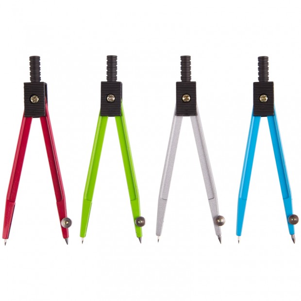 Циркуль ArtSpace металлический, 115мм, ПВХ чехол, ассорти