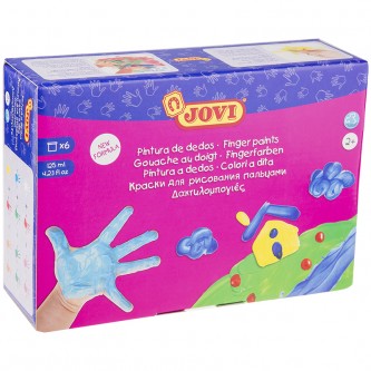 Краски пальчиковые JOVI, 06 цветов, 750г, картон