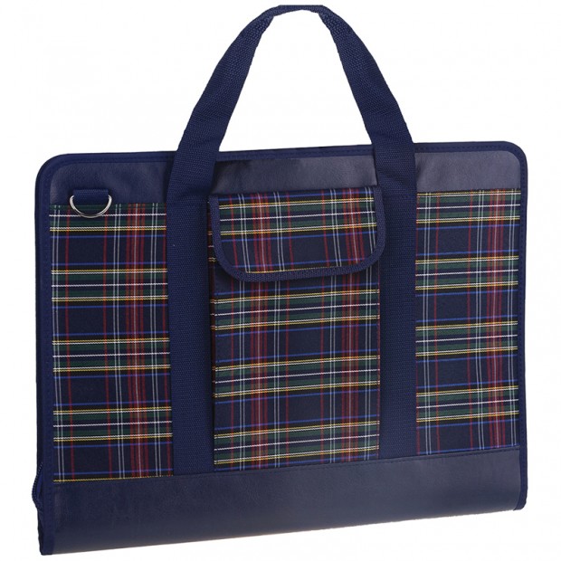 Папка художника А3 ArtSpace, синий с рисунком, ткань, с карманами, на молнии Папка художника А3 ArtSpace, синий с рисунком, ткань, с карманами, на молнии