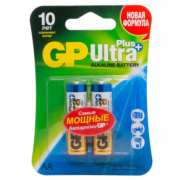 Батарейка GP Ultra Plus AA (LR06) 15AUP алкалиновая, BC2