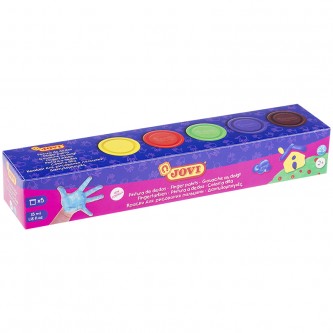 Краски пальчиковые JOVI, 05 цветов, 175г, картон