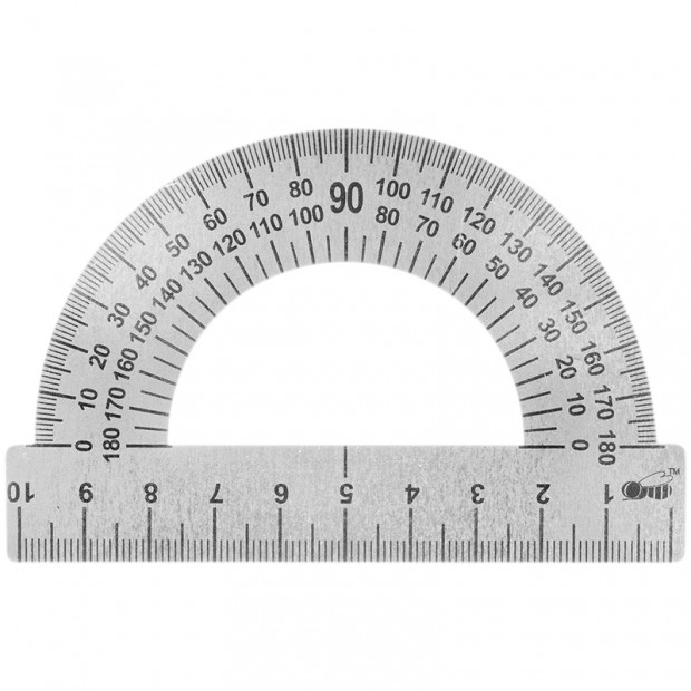 Транспортир 10см, 180° ArtSpace, металлический, ТС-10