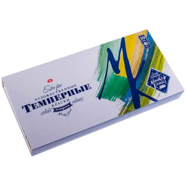 Краски темперные Мастер-Класс, 10 цветов, 46мл/туба, картон Краски темперные Мастер-Класс, 10 цветов, 46мл/туба, картон