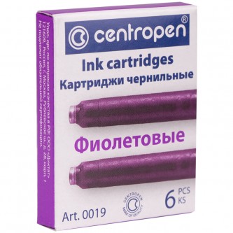Картриджи чернильные Centropen фиолетовые, 6шт., картонная коробка Картриджи чернильные Centropen фиолетовые, 6шт., картонная коробка