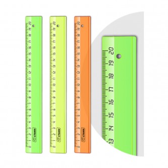 Линейка 20см СТАММ, пластиковая, непрозрачная, неоновые цвета, ассорти Линейка 20см СТАММ, пластиковая, непрозрачная, неоновые цвета, ассорти