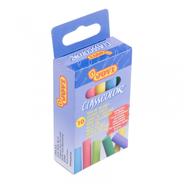Мелки цветные JOVI, 10цв., круглые, картонная коробка, европодвес Мелки цветные JOVI, 10цв., круглые, картонная коробка, европодвес