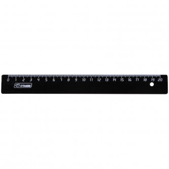 Линейка 20см СТАММ, пластиковая, непрозрачная, черная Линейка 20см СТАММ, пластиковая, непрозрачная, черная
