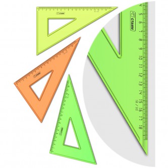 Треугольник 30°, 18см СТАММ, пластиковый, прозрачный, неоновые цвета, ассорти