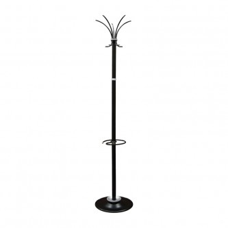 Вешалка напольная Титан Класс-ТМЗ, металл, черная, 10 крючков, подставка для зонтов