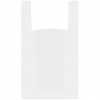 Пакет-майка OfficeClean, ПНД, 28+14*50см, 12мкм, белый